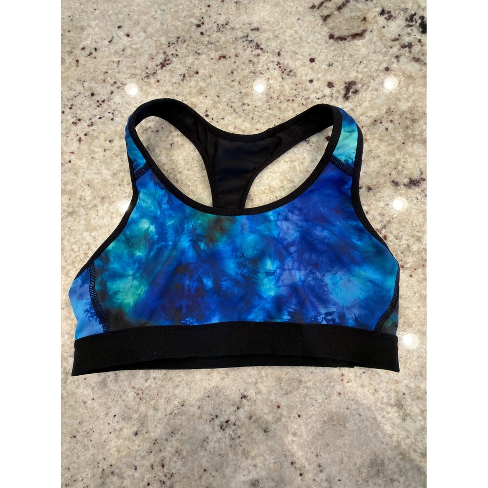 Champion Blue Tie Dye Sports Bra Size M Racerback Athletic